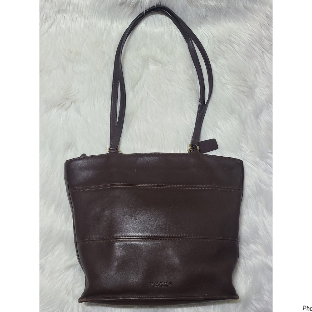 Vintage COACH Brown Leather Tribeca Shopper Tote